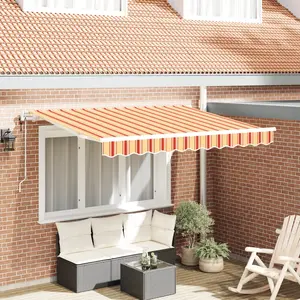 vidaXL Auvent Rétractable Multicolore et Jaune et Orange et Blanc pas cher