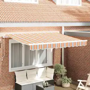vidaXL Auvent Rétractable Jaune et orange et blanc 3.5 x 2 m pas cher