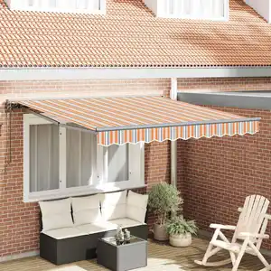 vidaXL Auvent Rétractable Bleu Marine 350x250 cm pas cher