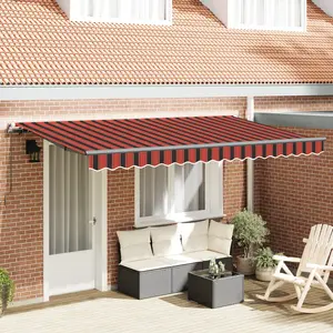 vidaXL Auvent Rétractable Jaune et orange et blanc pas cher