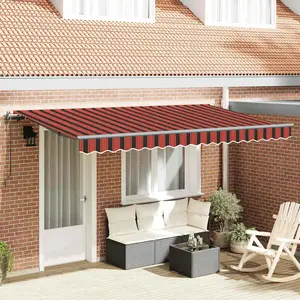 vidaXL Auvent Rétractable Jaune et orange et blanc pas cher
