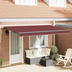 vidaXL Auvent Rétractable Rouge bordeaux et Anthracite pas cher