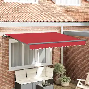 vidaXL Auvent Rétractable Rouge et Anthracite pas cher