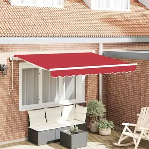 vidaXL Auvent Rétractable Rouge et Blanc pas cher