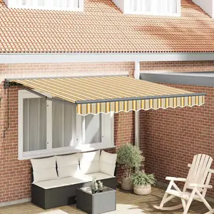 vidaXL Auvent Rétractable Bleu Marine 300x250 cm Tissu et Métal pas cher