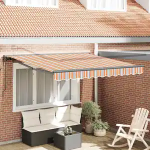 vidaXL Auvent Rétractable Bleu Marine 300x250 cm pas cher