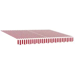 vidaXL Store manuel rétractable avec LED rouge et blanc 300x250 cm