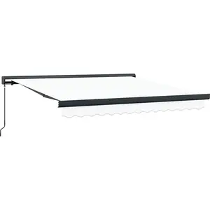 vidaXL Auvent Rétractable Blanc 300 x 250 cm Tissu et Métal pas cher