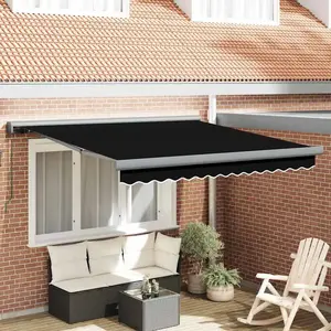 Comparateur de prix : Vidaxl auvent rétractable noir 300 x 250 cm tissu et métal