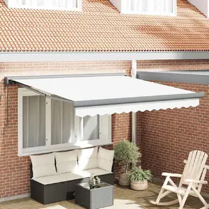Comparateur de prix : vidaXL Vidaxl Auvent Rétractable Blanc 350 X 250 Cm Tissu, Métal