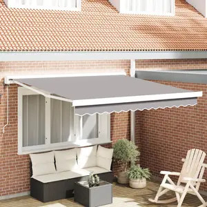 Comparateur de prix : vidaXL Vidaxl Auvent Automatique Rétractable Gris Clair 350 X 250 Cm