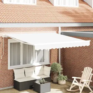 Comparateur de prix : vidaXL Auvent Rétractable Blanc 350 x 250 cm Polyester et Aluminium