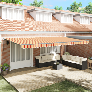 vidaXL Auvent repliable jaune et orange 600x300 cm pas cher