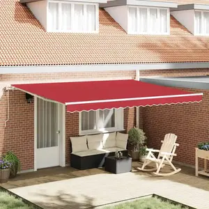 vidaXL Marquise rétractable Rouge 450 x 350 cm Rouge pas cher