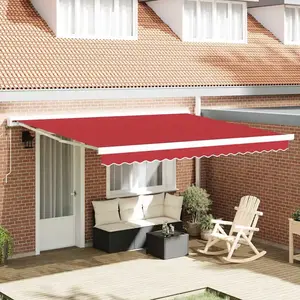 Comparateur de prix : vidaXL Marquise rétractable rouge 400 x 300 cm Tissu et métal