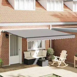 Vidaxl auvent rétractable gris clair 400 × 300 cm tissu et aluminium pas cher