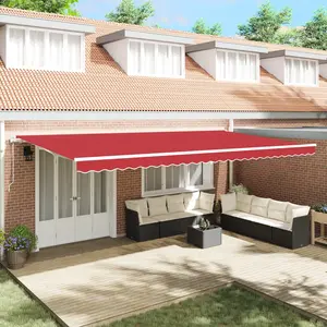 Vidaxl auvent rétractable rouge 600 × 300 cm tissu pas cher