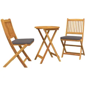 Comparateur de prix : vidaXL Ensemble bistro de jardin 3 pcs Marron Bois d'Acacia Massif
