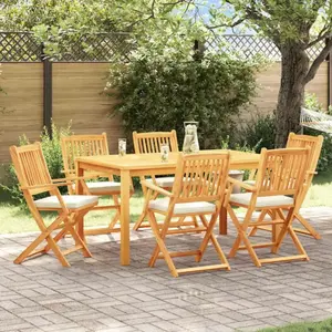 vidaXL Chaise pliante 6 pcs Blanc 49 x 57,5 x 92 cm Bois massif Acacia pas cher