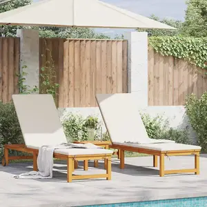 Comparateur de prix : vidaXL Chaise longue 2 pcs Marron 53 x 202 x 89cm Bois massif Acacia