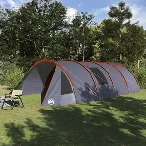 Comparateur de prix : vidaXL Tente tunnel avec toit Gris et orange 778 x 356 x 210 cm