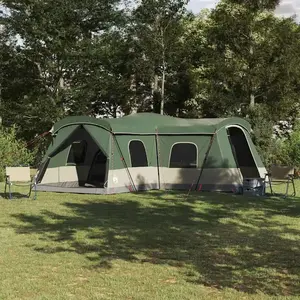 vidaXL Tente 16 personnes avec toit avec évent Vert 680 x 510 x 210 cm pas cher