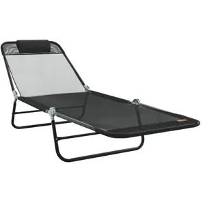Comparateur de prix : vidaXL Chaise Longue Pliante avec Têtière Textilène Noire