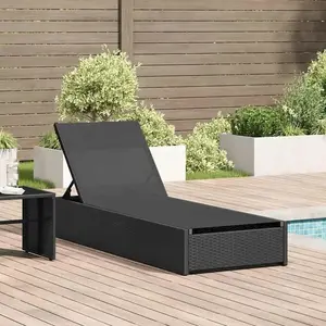 Chaise longue VidaXL - Noire pas cher