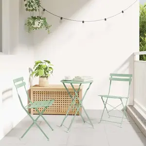 vidaXL Chaises de jardin pliantes 2 pcs menthe claire en acier pas cher
