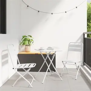Comparateur de prix : vidaXL Ensemble De Bistro Pliable 3 Pièces Vidaxl Blanc Acier