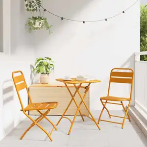 Comparateur de prix : vidaXL Chaise de jardin pliante 2 pcs moutarde 55 x 56,5 x 91cm acier