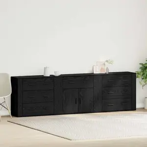 Comparateur de prix : vidaXL Vidaxl Buffets 3 Pcs Chêne Noir Bois D'ingénierie