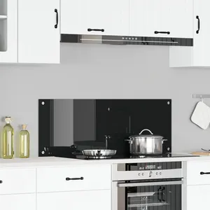 Comparateur de prix : vidaXL Bordure de cuisine vidaXL Noir 110x40x0,6 cm en verre trempé