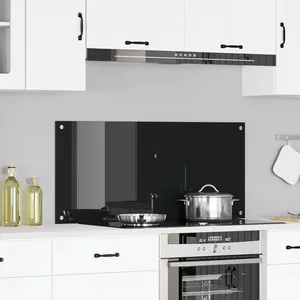 Comparateur de prix : Vidaxl - Plan de travail de cuisine Noir 110x50x0,6 cm Verre trempé