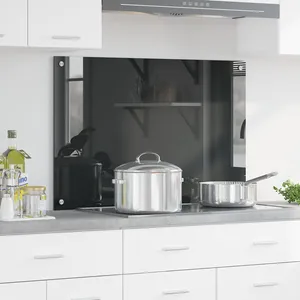 Comparateur de prix : vidaXL Dosseret de cuisine  Gris foncé 90x60x0,6 cm en verre trempé