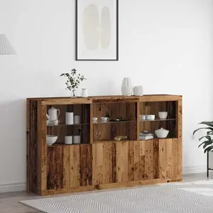 Comparateur de prix : vidaXL Vidaxl Buffet Avec Lumières Led Bois Ancien 181,5 X 37 X 100 Cm