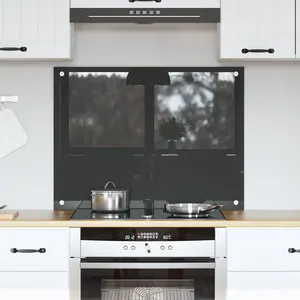 Comparateur de prix : vidaXL Dosseret De Cuisine Vidaxl En Gris Foncé - 80x60x0.6 Cm En Verr...