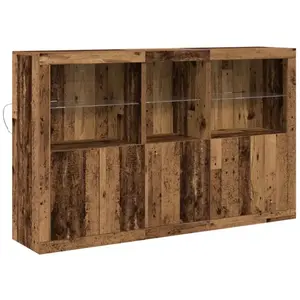 Comparateur de prix : vidaXL Vidaxl Bahut Avec Lumières Led Bois Ancien 162x37x100 Cm