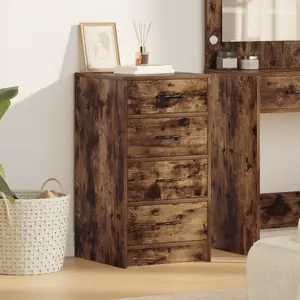 vidaXL Buffet Vidaxl Chêne Fumé 40x41x75 Cm Bois Reconstitué pas cher