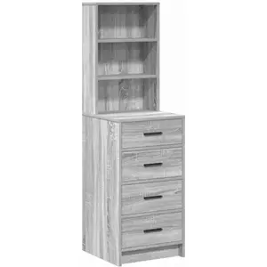 vidaXL Highboard Vidaxl Gris Sonoma 40x41x135 Cm En Bois D'ingénierie pas cher