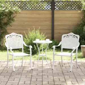Vidaxl Chaises d'extérieur - Blanc Métal pas cher