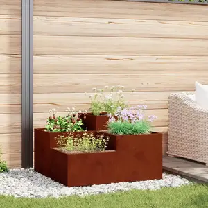 vidaXL Jardinière 80x80x48 cm en acier résistant aux intempéries pas cher