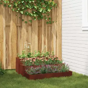Comparateur de prix : vidaXL jardinière 3 niveaux 90x90x35 cm en Acier Corten