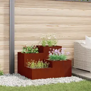 Comparateur de prix : vidaXL Jardinière 80x80x60 cm en acier résistant aux intempéries