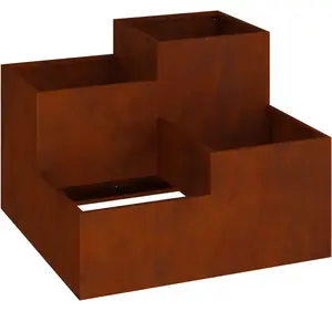 Comparateur de prix : Jardin Pot De 100x100x60 Cm En Acier Weathering