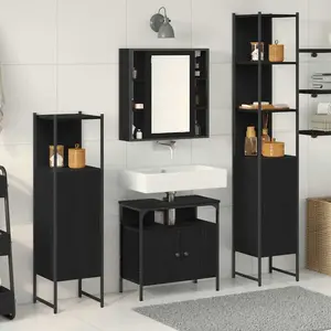 Comparateur de prix : Vidaxl - Ensemble De Meubles De Salle De Bain 4 Pcs Chêne Noir