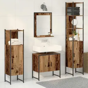 Comparateur de prix : Vidaxl - Ensemble De Mobilier De Salle De Bain Avec Porte 4 Pcs Marron
