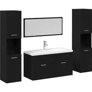 Comparateur de prix : Vidaxl ensemble de mobilier de salle de bain 4 pcs chêne noir