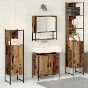 Comparateur de prix : Vidaxl - Ensemble De Mobilier De Salle De Bain Avec Porte 4 Pcs Marron