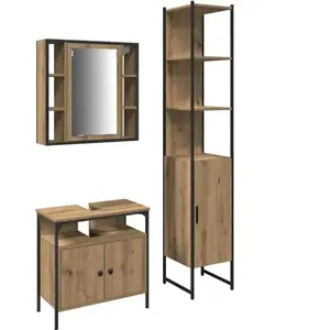 Vidaxl - Ensemble De Meubles De Salle De Bain 3 Pcs Chêne Artisanal pas cher